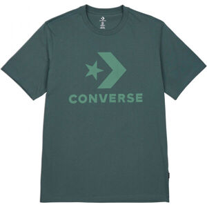 Converse STAR CHEVRON TEE Pánské tričko, Tmavě zelená,Zelená, velikost L